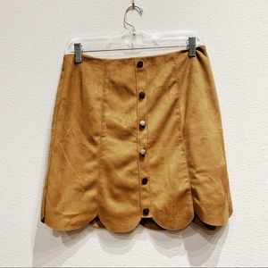 Lauren Conrad suede scalloped a-line Skirt